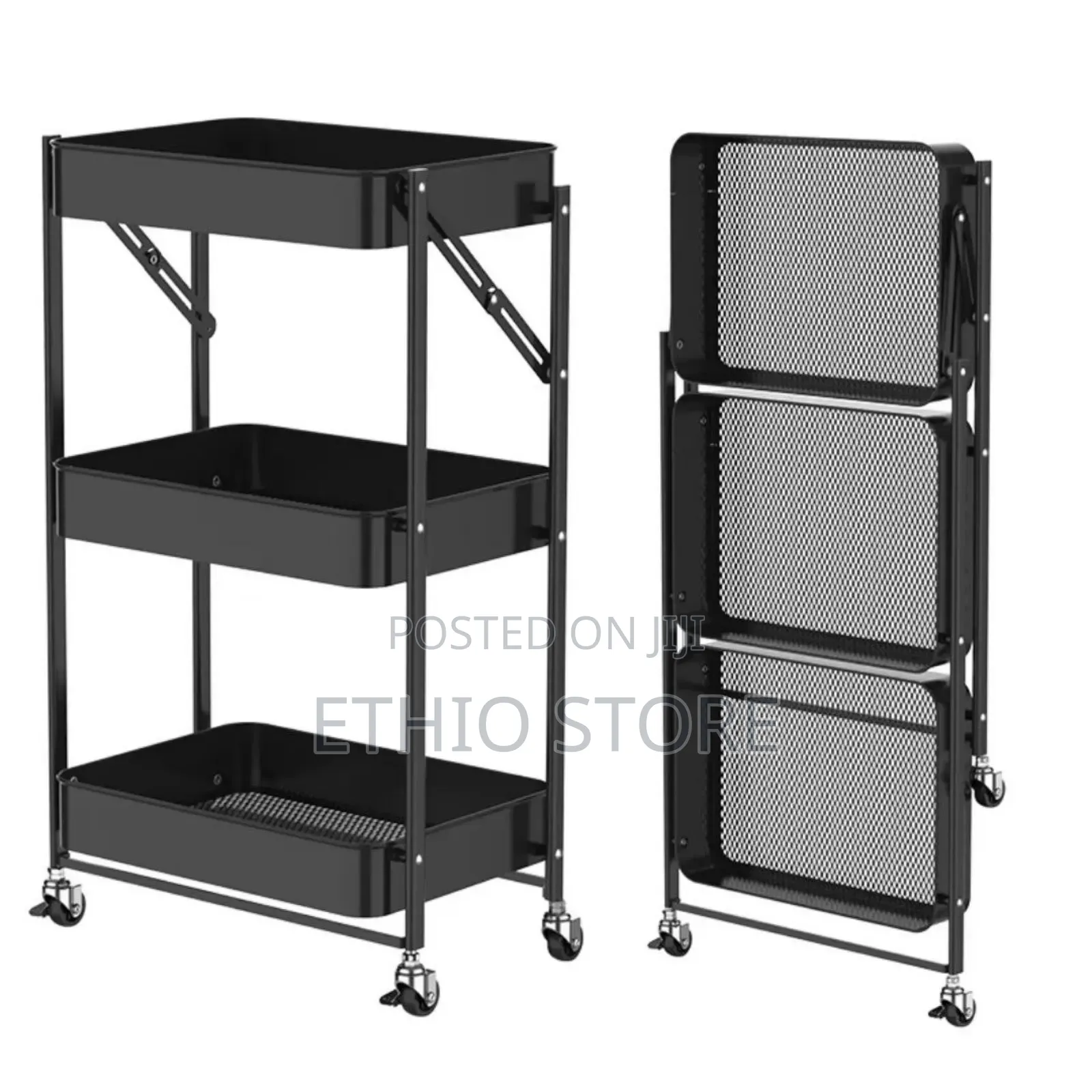 Foldable Metal Rolling Utility Cart