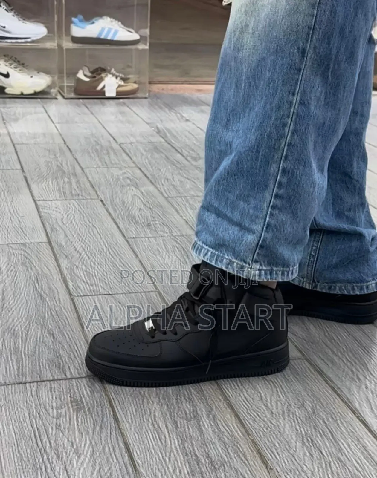 #Nike #Air Force 1'07 Mid "#Triple Black" #High Shoes for Men's