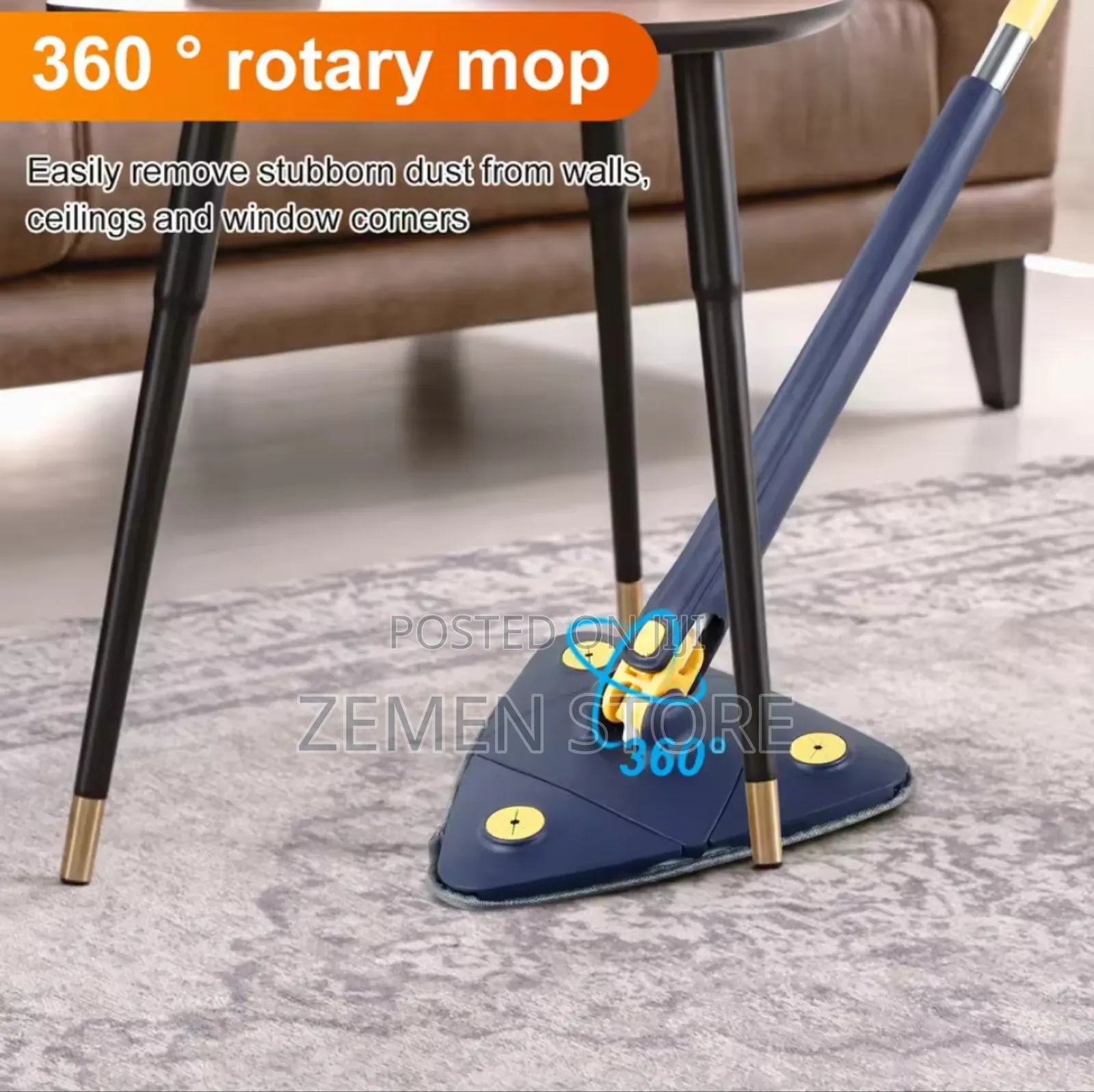 360° Rotating Self Squeeze Mop እጅ ንኪኪ የሌለው መወልወያ