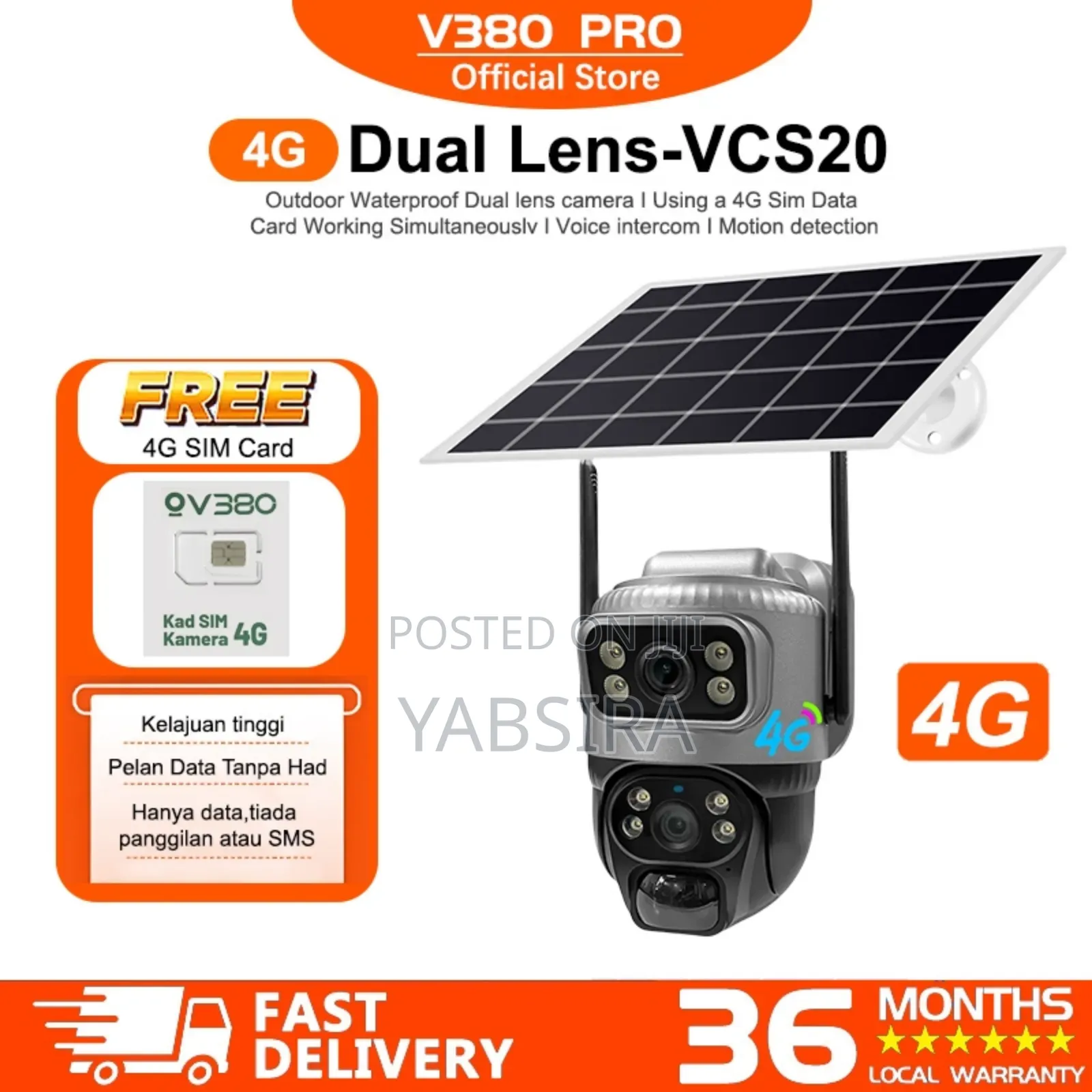 Dual Lens Solar Security Camera