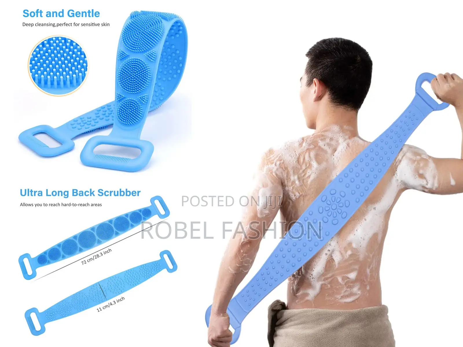 Silicone Back Scrubber የጀርባ መታሻ Bath Brush Shower Body Scrubber