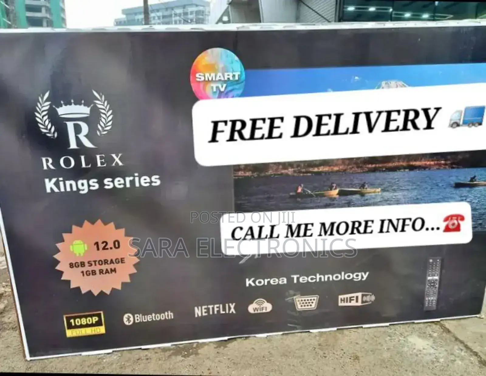 Rolex 55" Double Screen Smart Tv ☆Free Delivery ☆