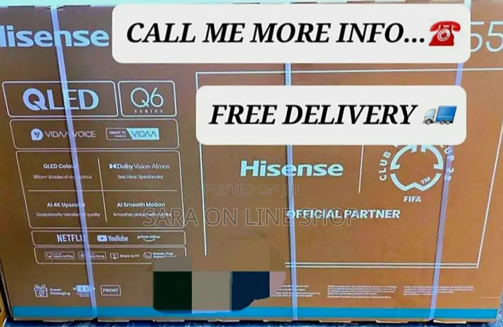 ♤♡Hisense 55" Qled Smart Tv Q6series ♤New 2025 ♤5year Warranty