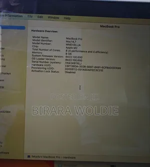 New Laptop Apple MacBook Pro 8GB Apple M2 SSD 256GB