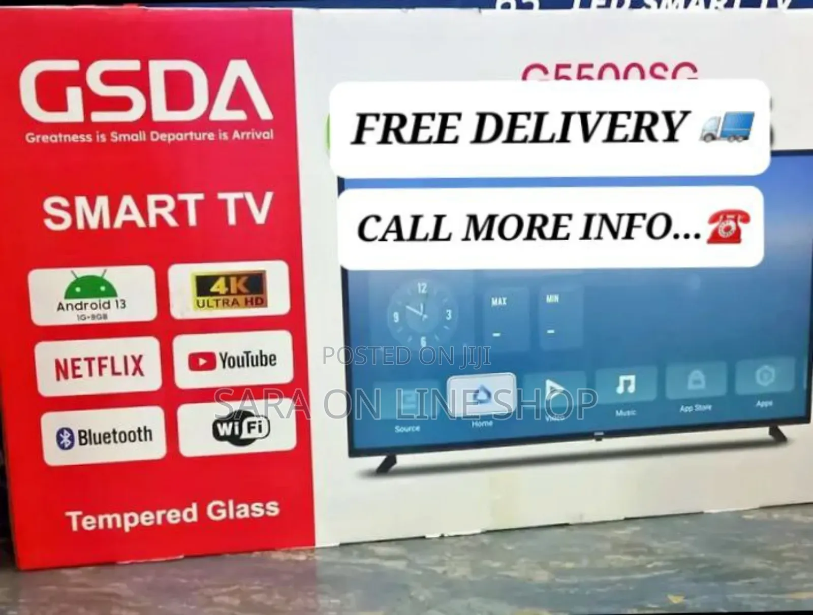 Gsda 55" Uhd Smart Android Tv ◆5year Warranty