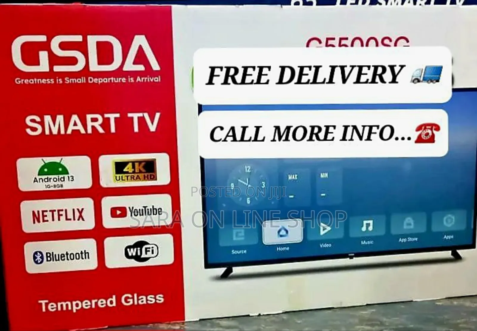Gsda 55" Uhd Smart Android Tv ◆5year Warranty