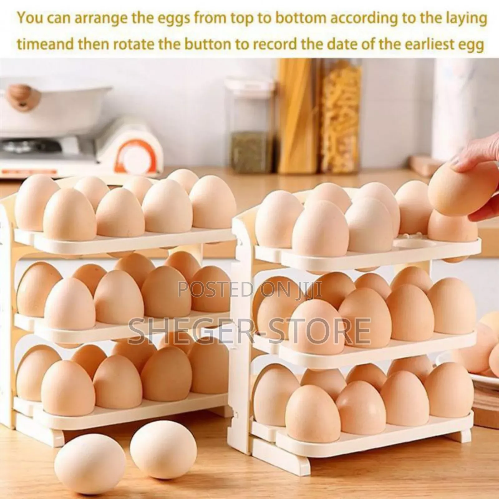 Orginal Folding Egg Rack (ከፍተኛ ጥራት, እስከ 24 እንቁላል መያዝ የሚችል)