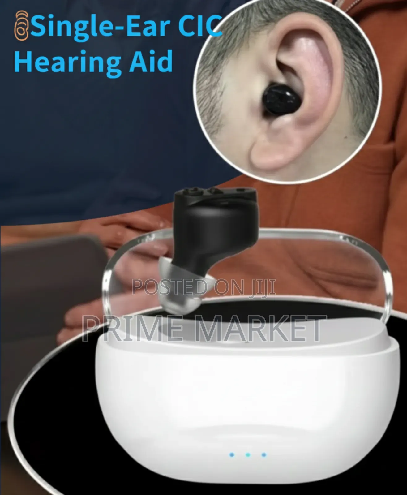 Single-Ear Cic Rechargeable Hearing Aid With Noise Cancellation