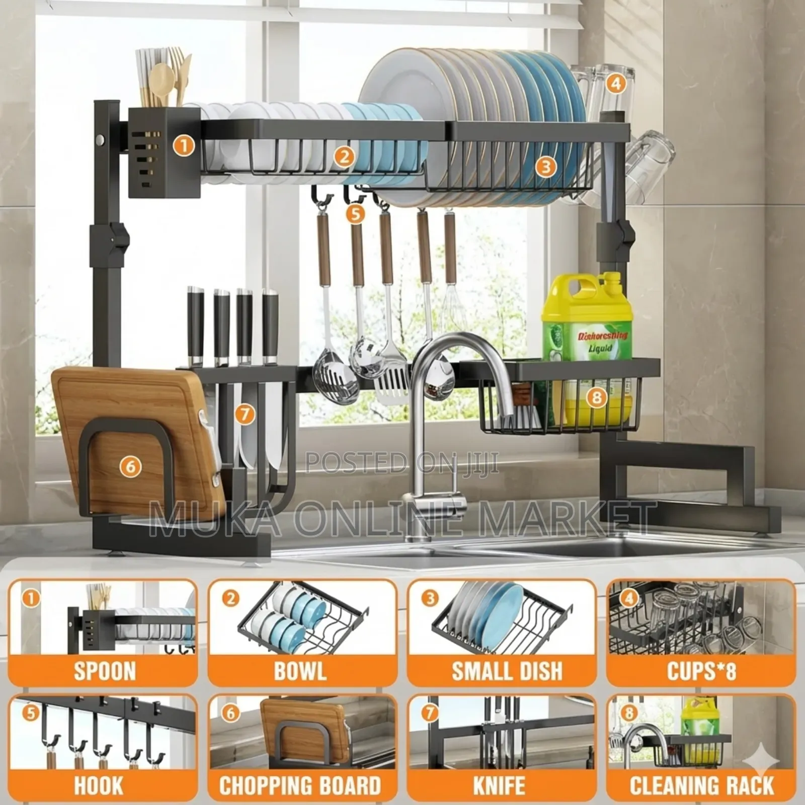 Dish Rack Metal Over Sink Dish Drainer Rack