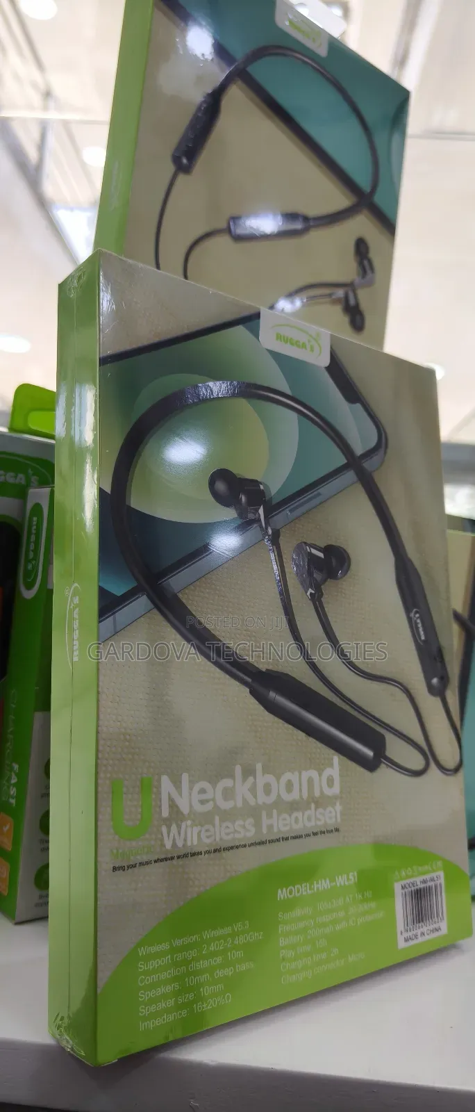 Ruggas U Neckband Wireless Headset – Bluetooth V5.1 | Brand New