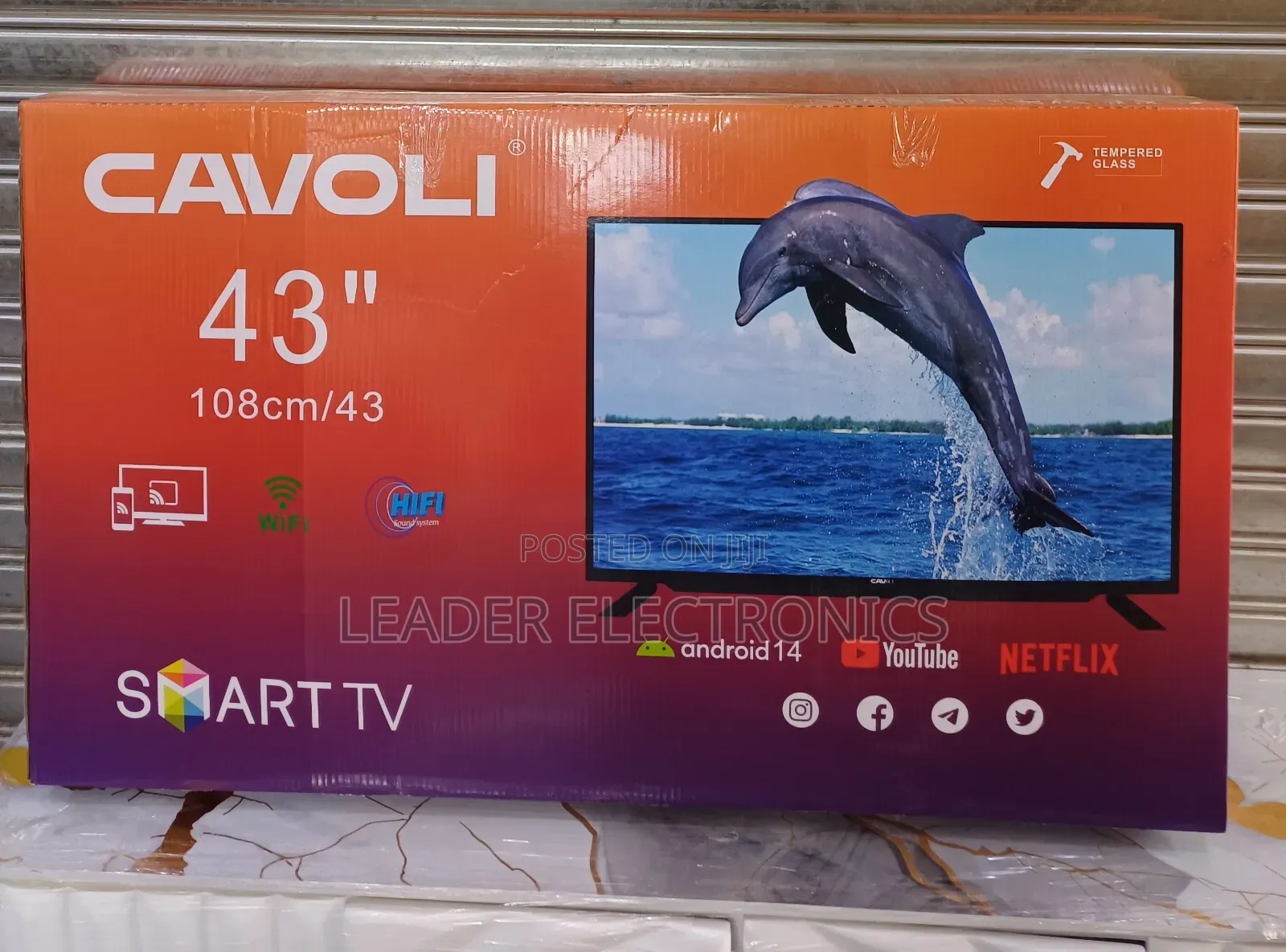 Cavol Tv 43" Smart Android Tv Double Glass Tv New