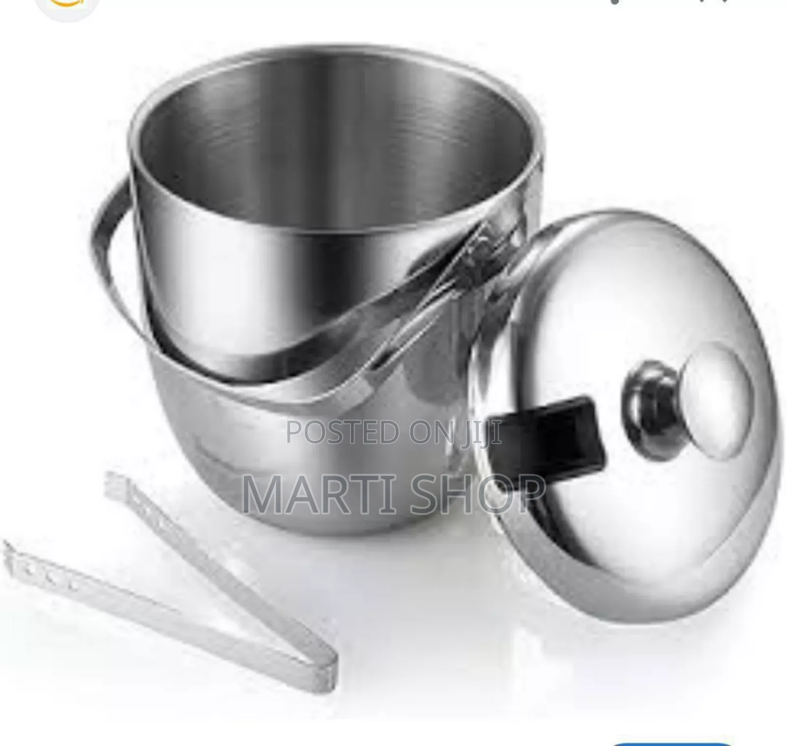 Stainless Steel Ice Bucket With Tongs