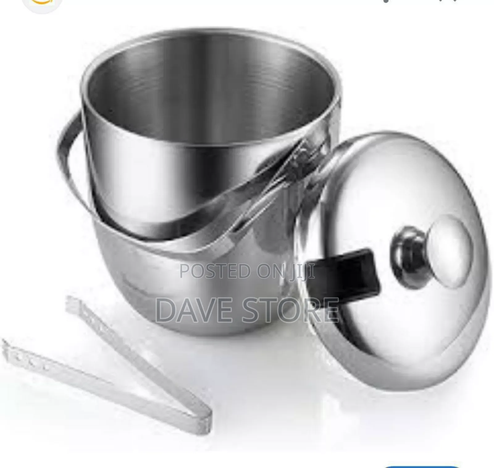 Stainless Steel Ice Bucket With Tongs