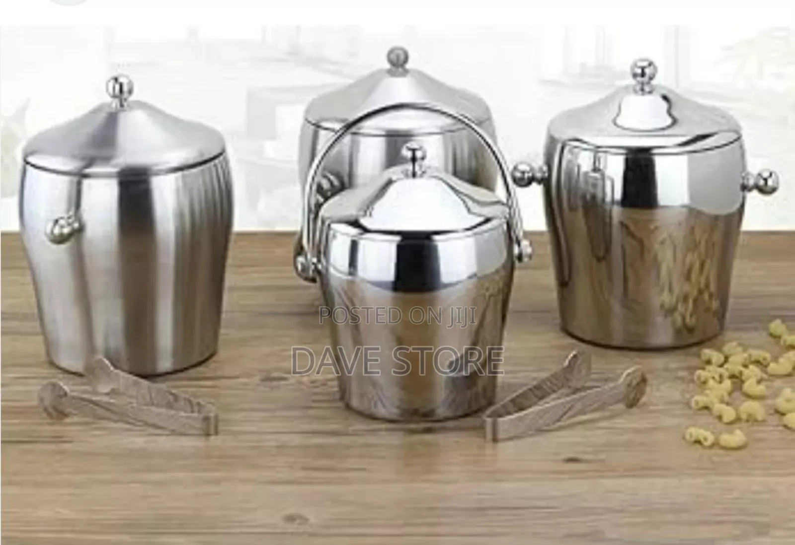 Stainless Steel Ice Bucket With Tongs