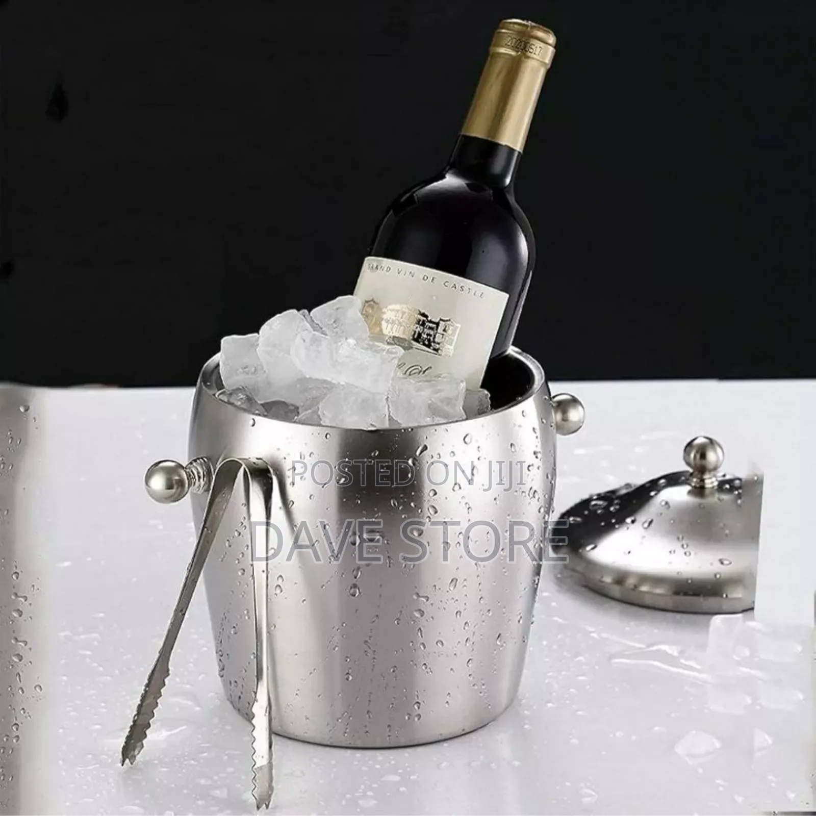 Stainless Steel Ice Bucket With Tongs