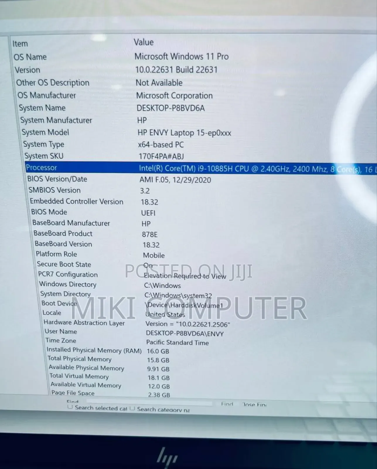 New Laptop HP Envy 15 16GB Intel Core I9 SSD 512GB