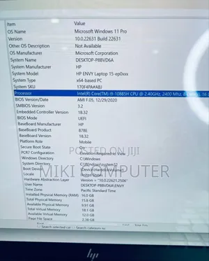 New Laptop HP Envy 15 16GB Intel Core I9 SSD 512GB