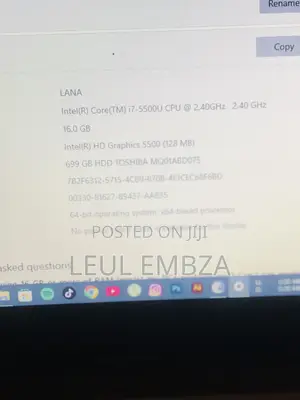 Laptop Toshiba Satellite C55 16GB Intel Core I7 HDD 700GB