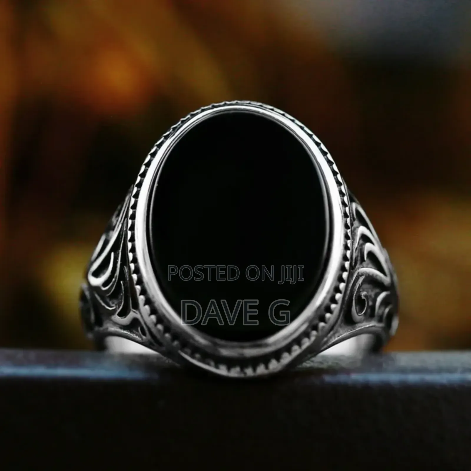New Fashion Retro Ring Geometric Black Zircon Stone