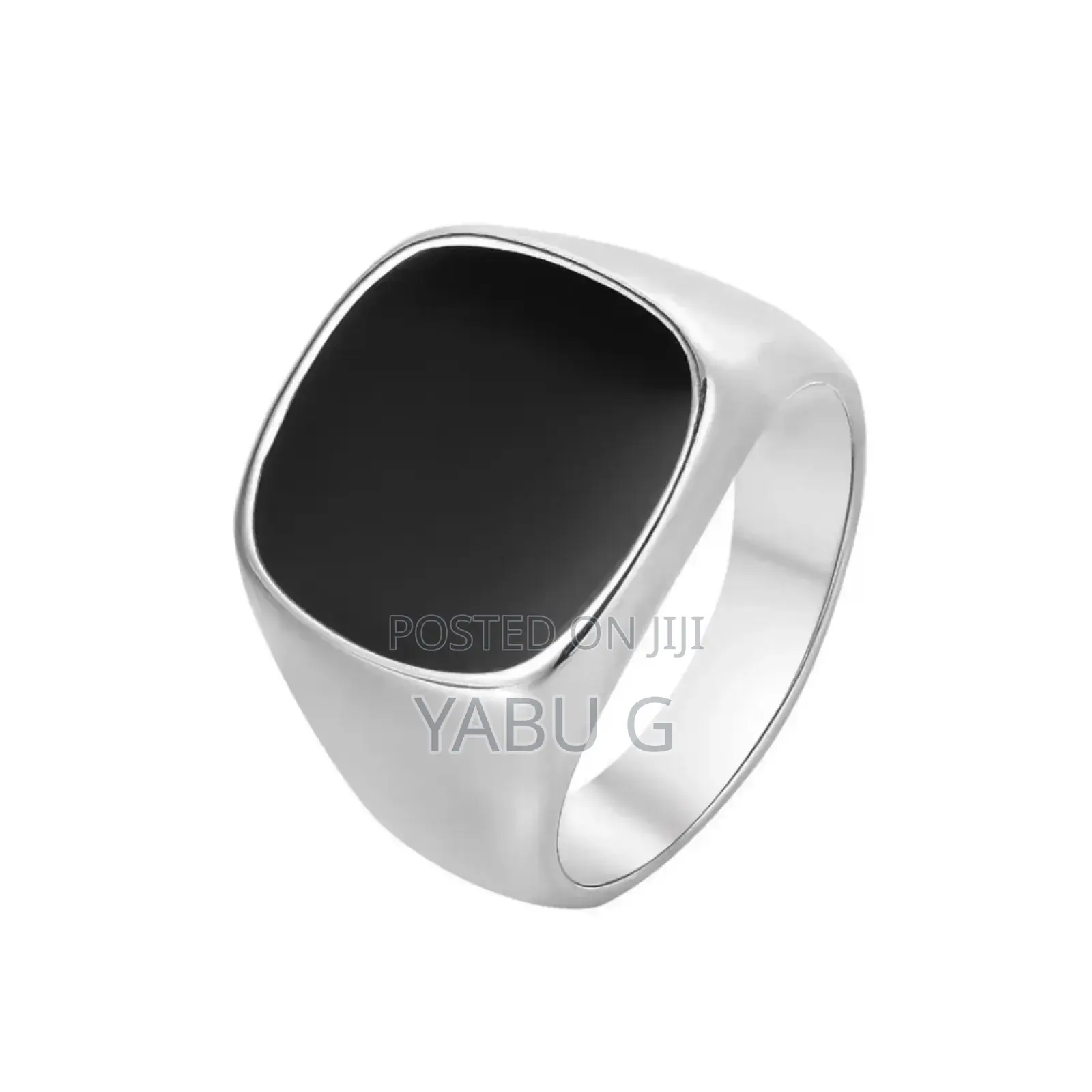 Stainless Steel Signet Ring With a Black Onyx Stone