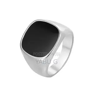 Stainless Steel Signet Ring With a Black Onyx Stone
