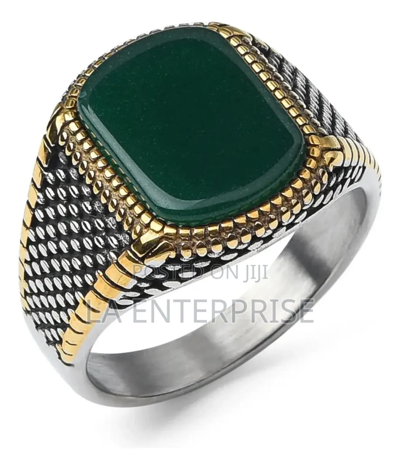 Green Agate Turkey Ring