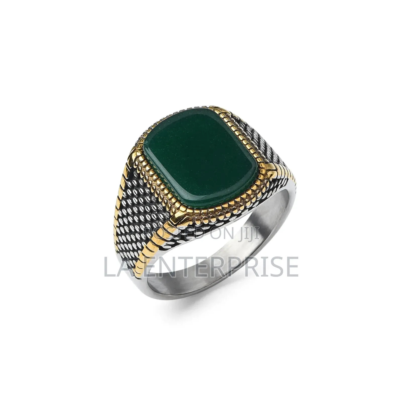 Green Agate Turkey Ring