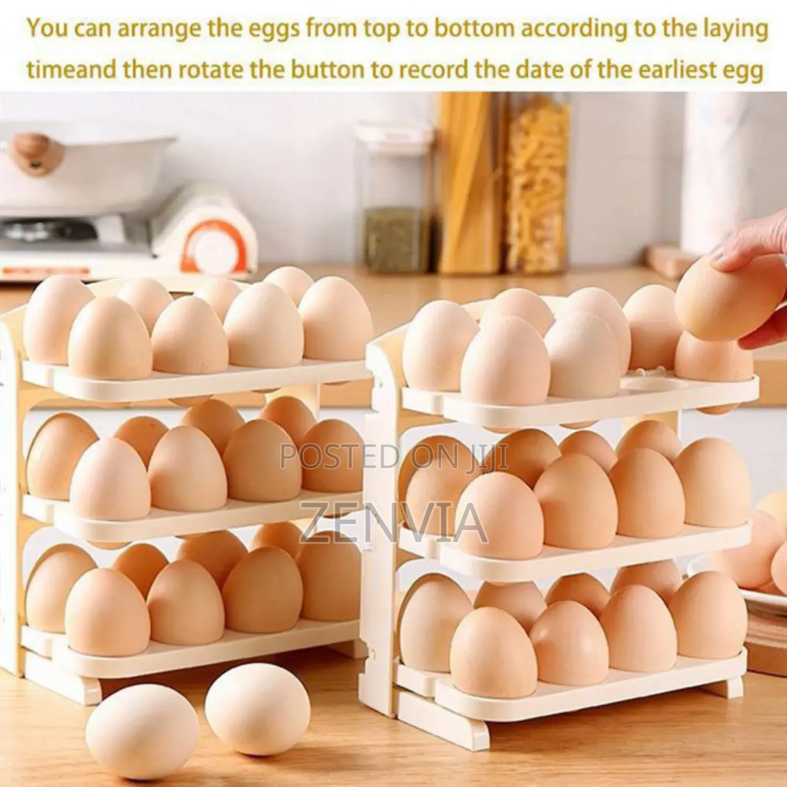 Folding Egg Rack – Space-saving Egg Organizer (Free Delivery)