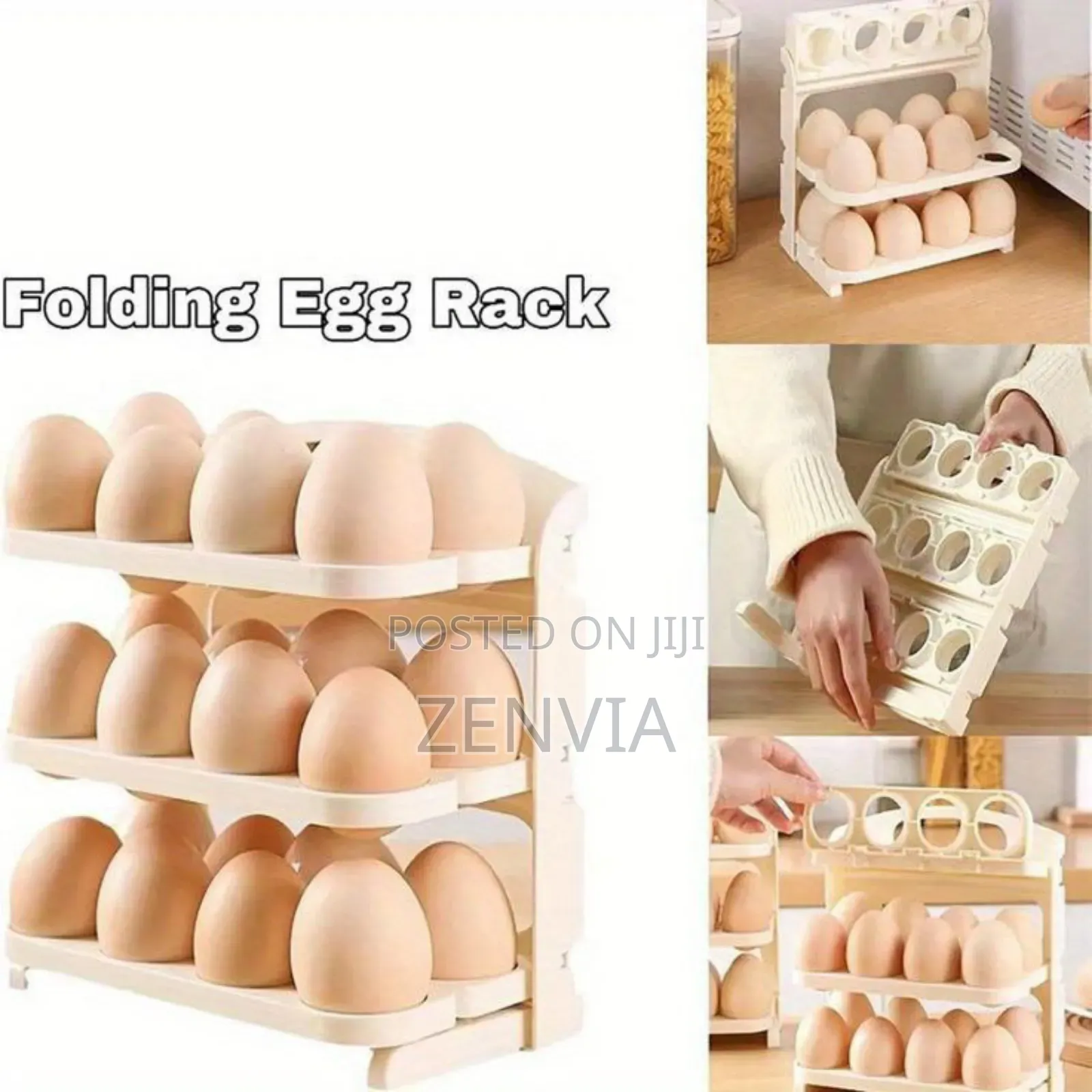 Folding Egg Rack – Space-saving Egg Organizer (Free Delivery)