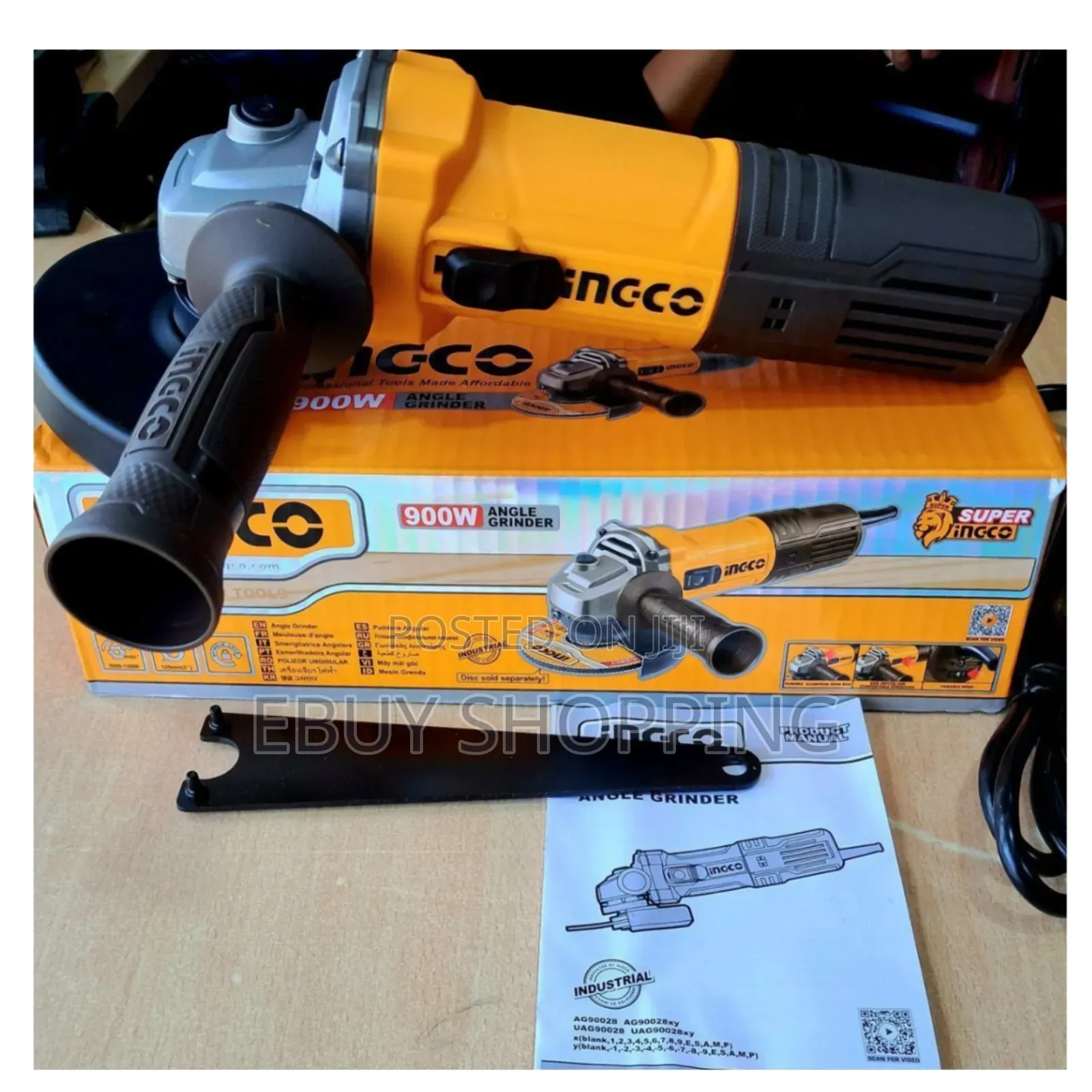 Ingco Ag90028 4" Heavy-Duty Angle Grinder, 12000 RPM