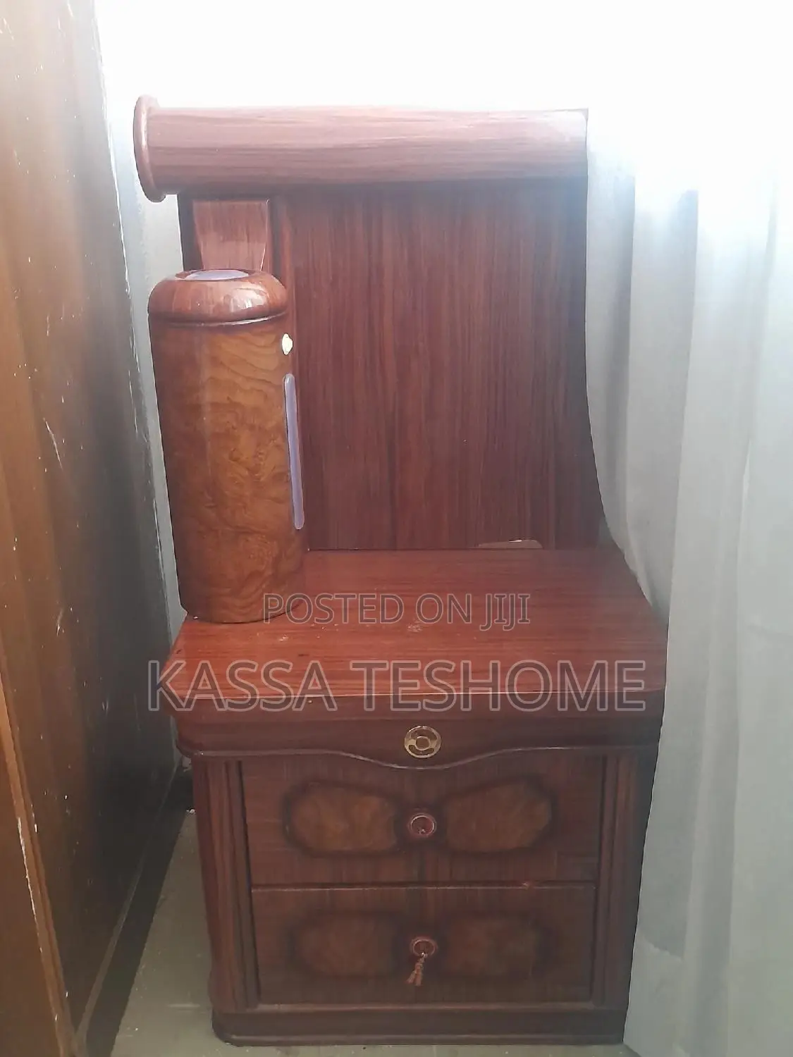 King Size Wooden Bed Set With Storage Dressing Table