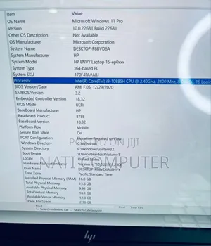 New Laptop HP Envy 15 16GB Intel Core I9 SSD 1T