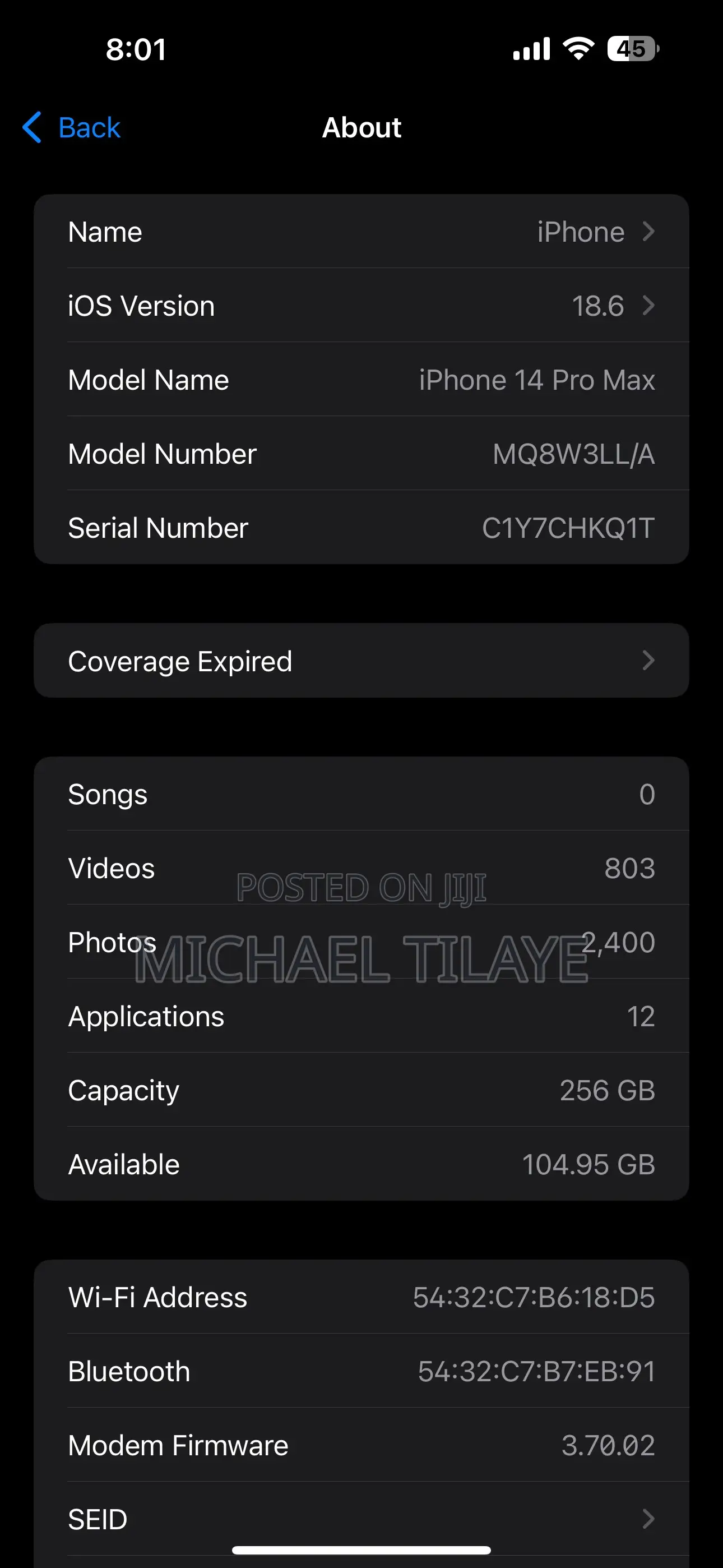 Apple iPhone 14 Pro Max 256 GB Purple