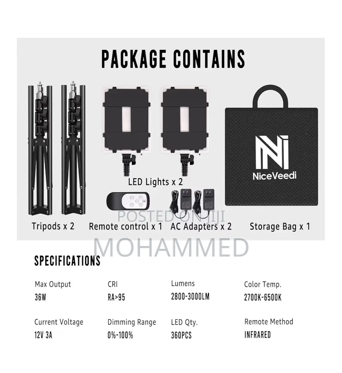 Niceveedi 2-Pack Photography Lighting Kit. Lighting Ki