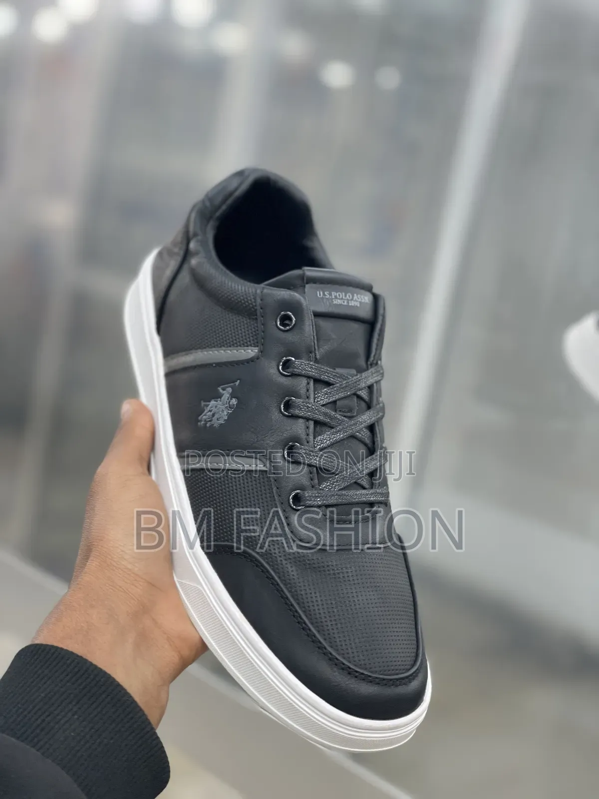 New Uspa Black Low-Tops (White Sole, Grey Accents)