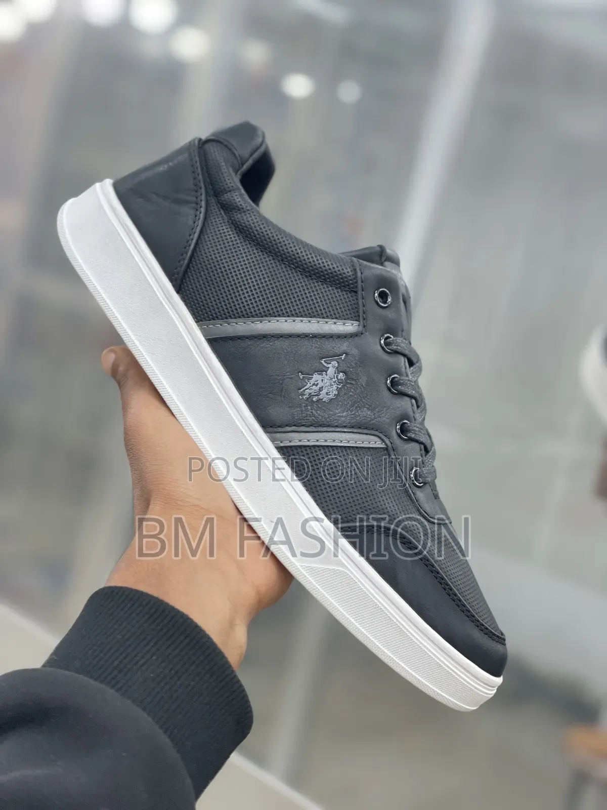 New Uspa Black Low-Tops (White Sole, Grey Accents)