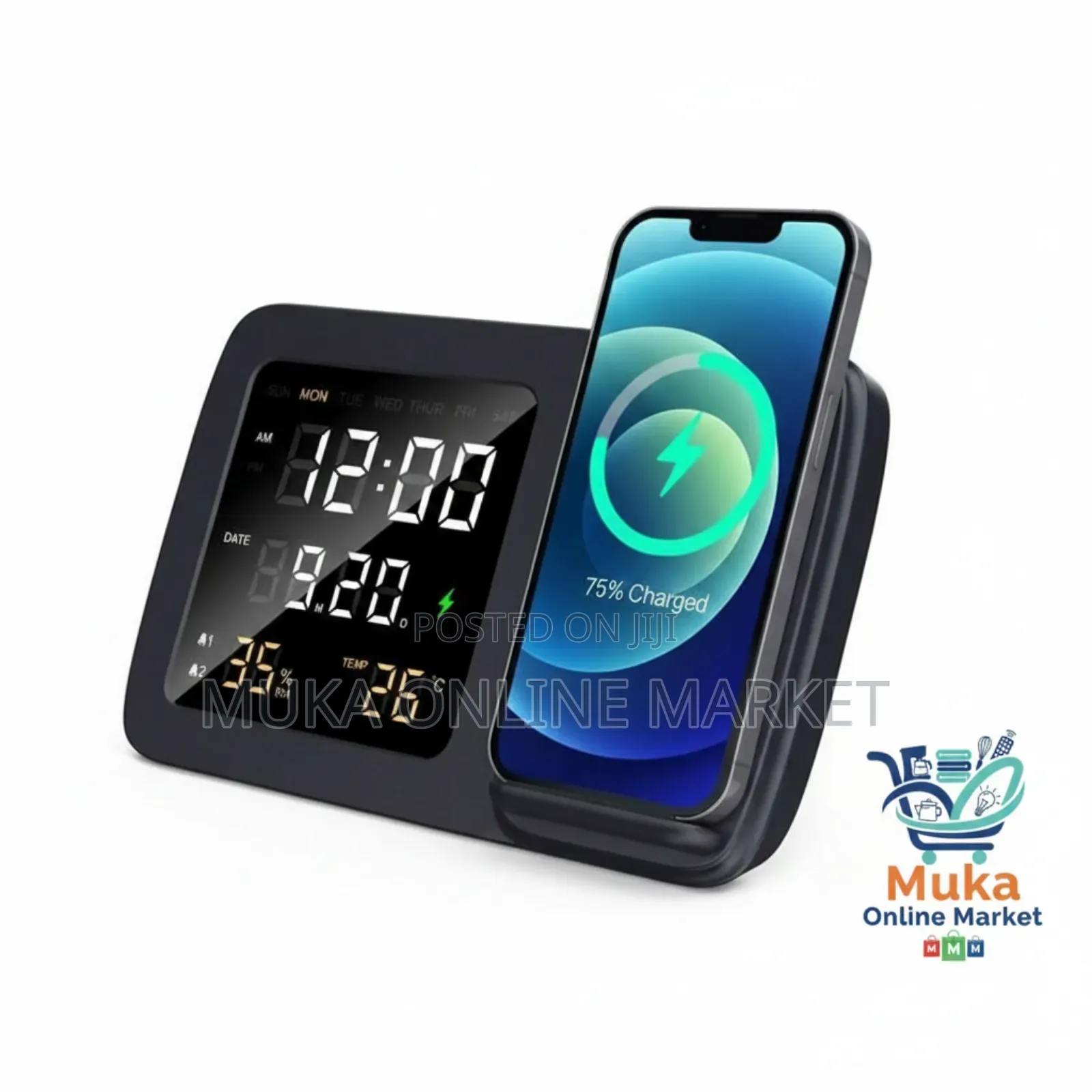 Rise Digital Alarm Clock Wireless Charger
