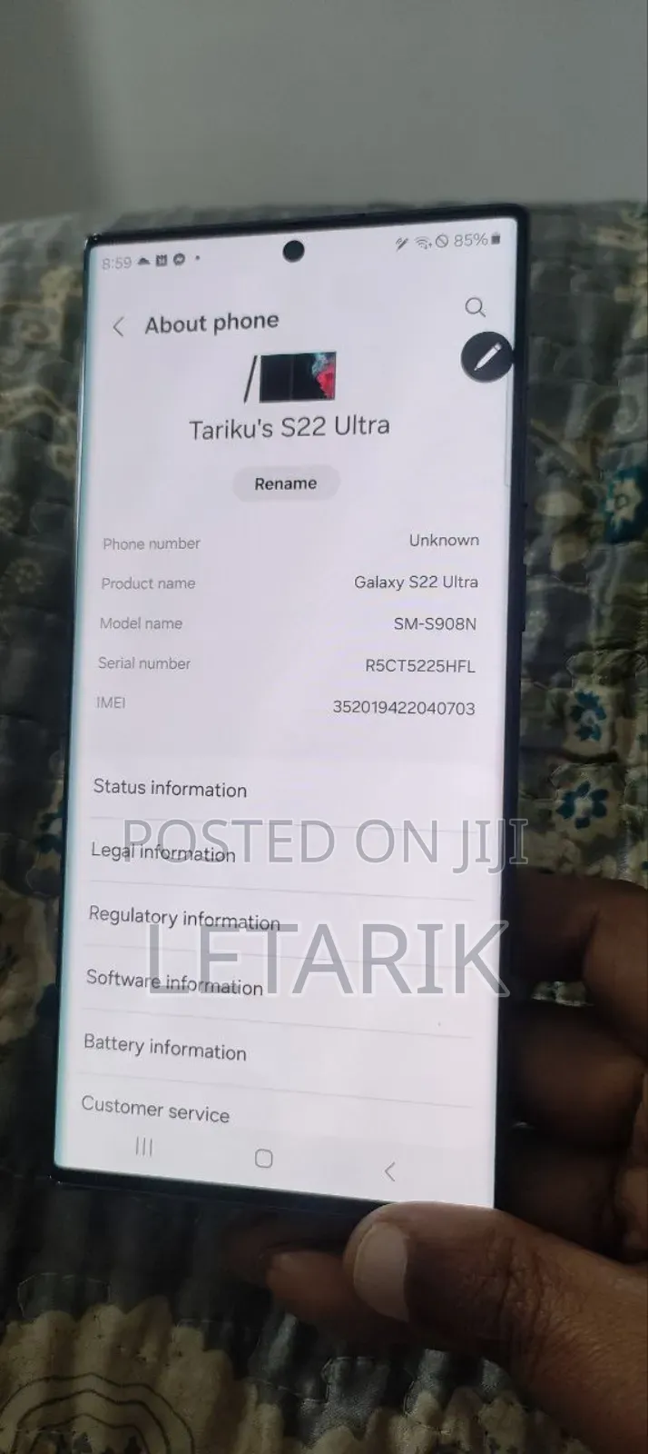 Samsung Galaxy S22 Ultra 256 GB Black