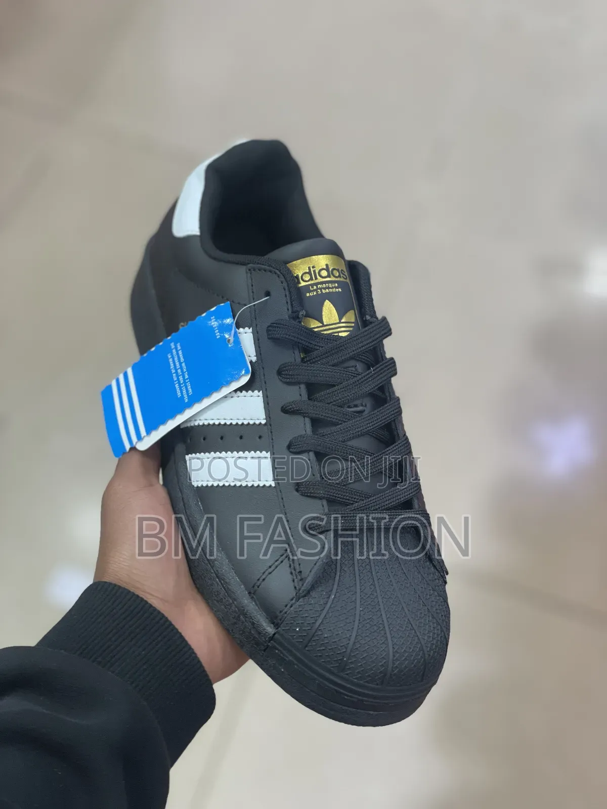 Black Adidas Superstar Low-Top Sneakers, Stylish Casual Shoes