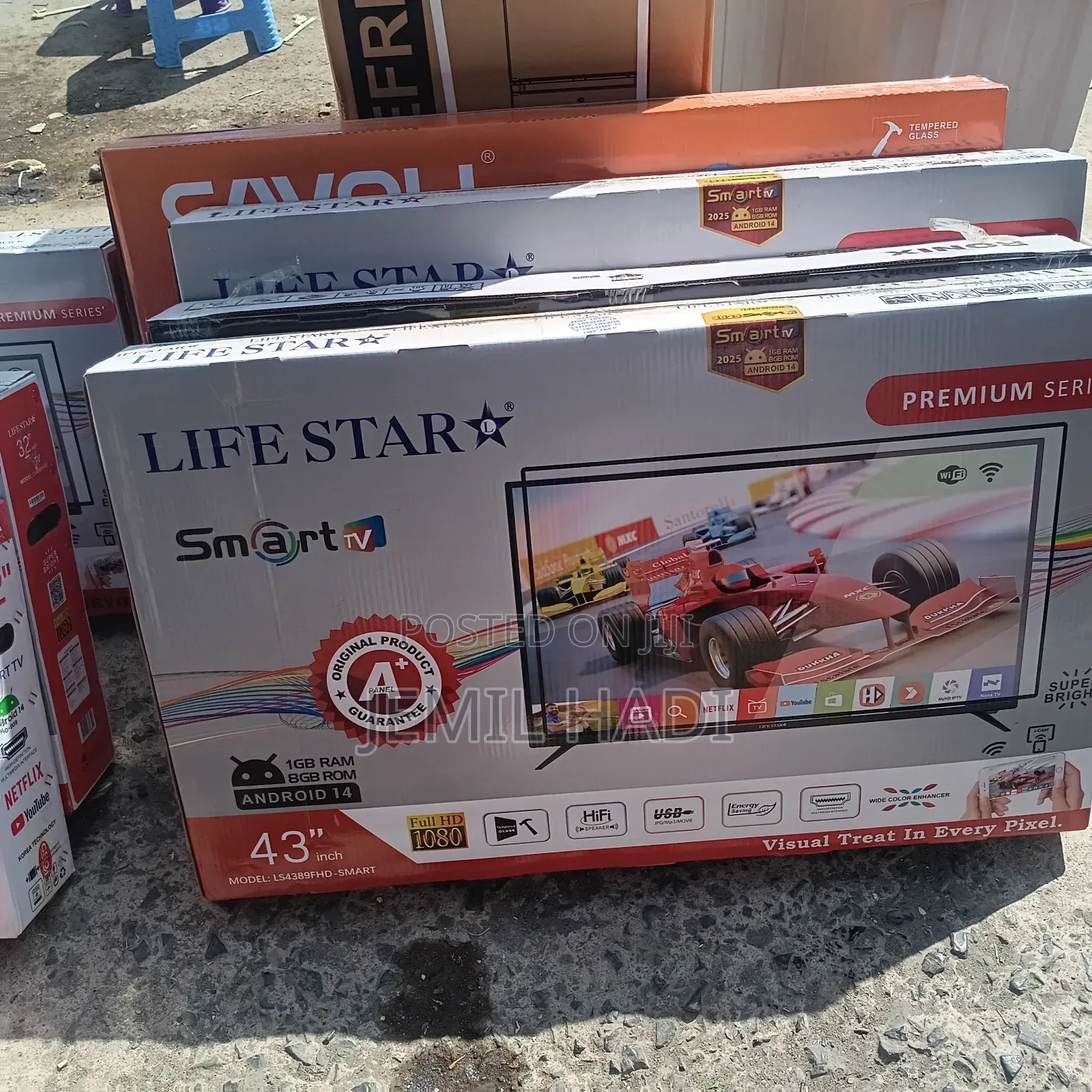 Life Star Smart Tv 43 Inhi Andraid Doubel Gelass