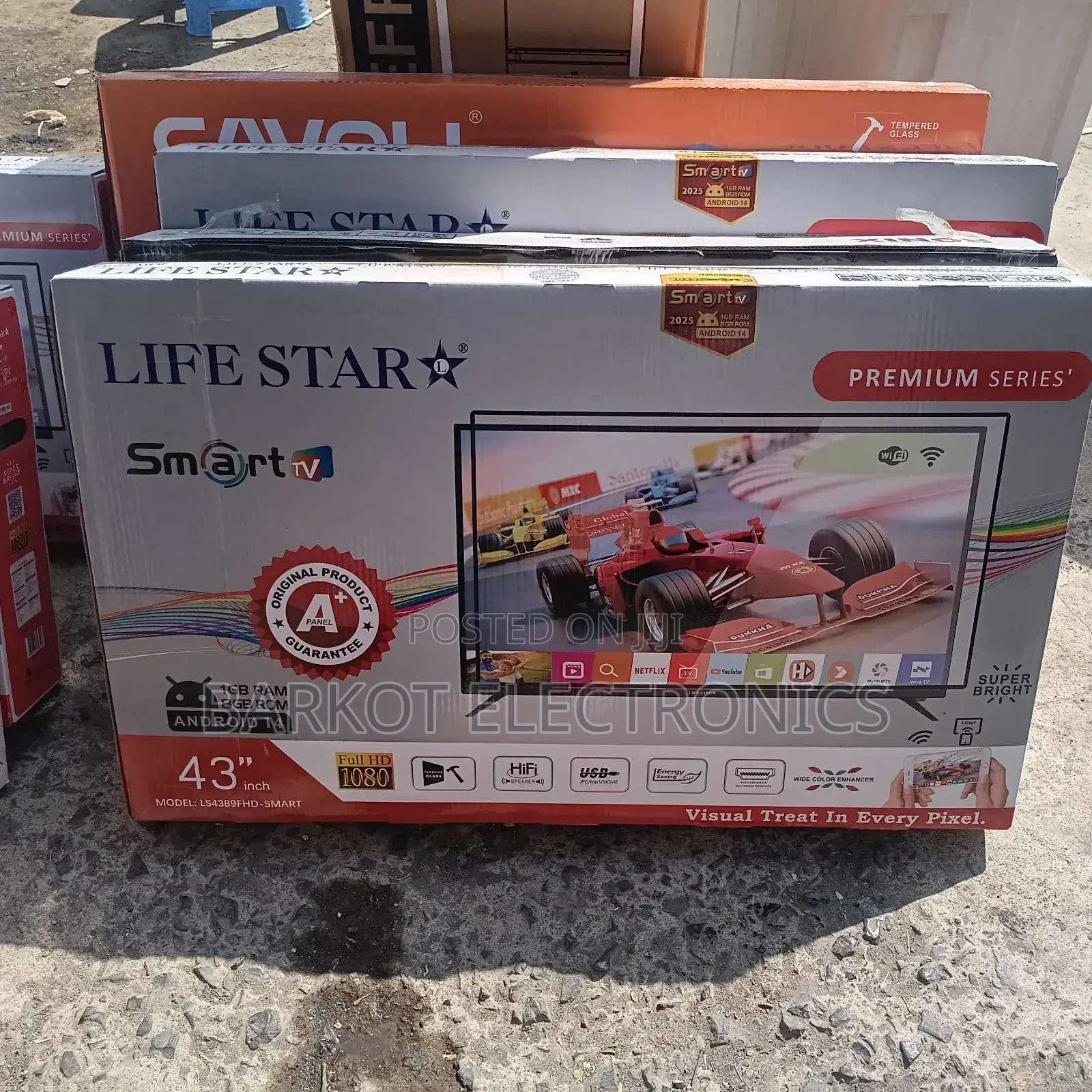Life Star Smart Tv 43 Inhi Andraid Doubel Gelass