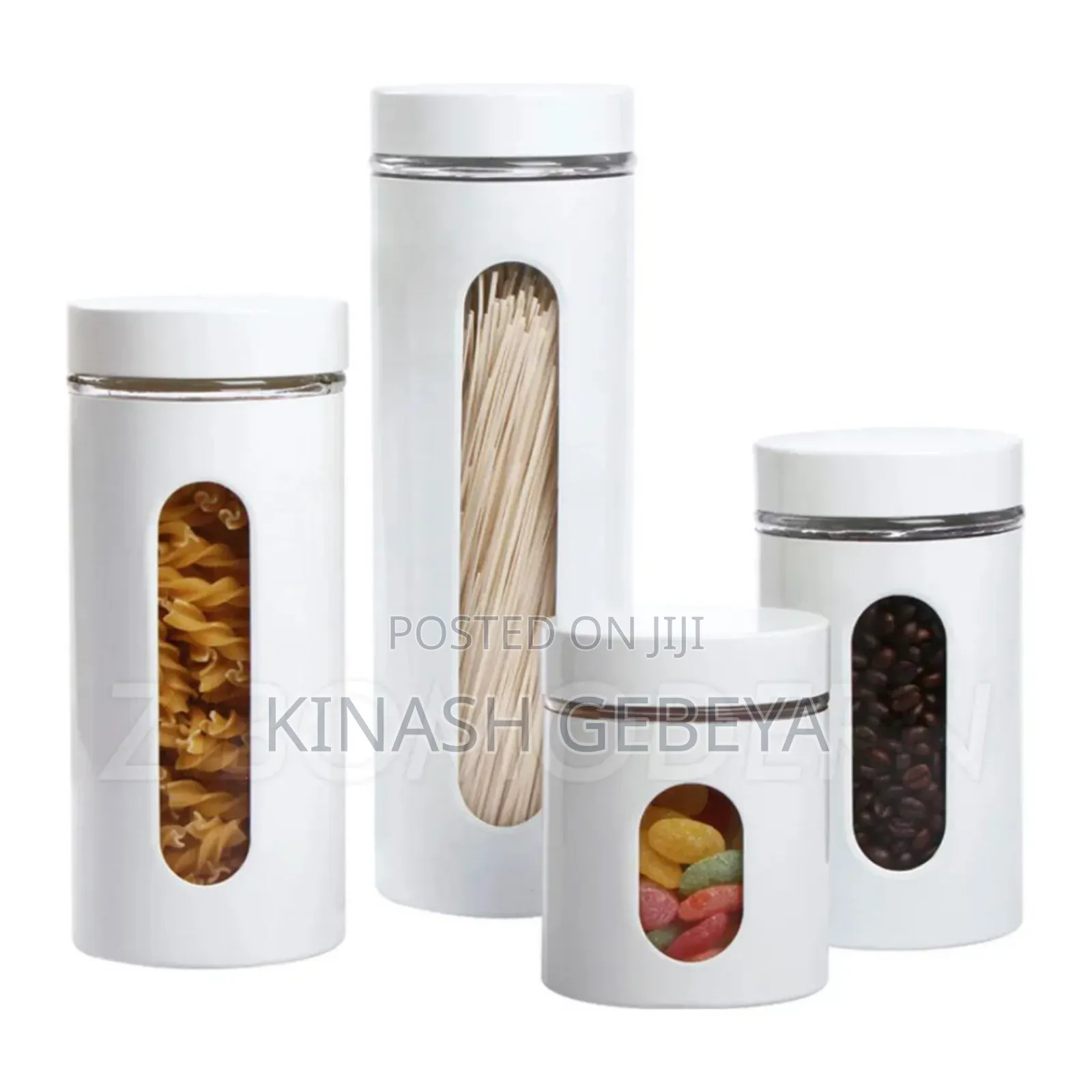 4pcs Pasta and Cereals Storage Jar Set