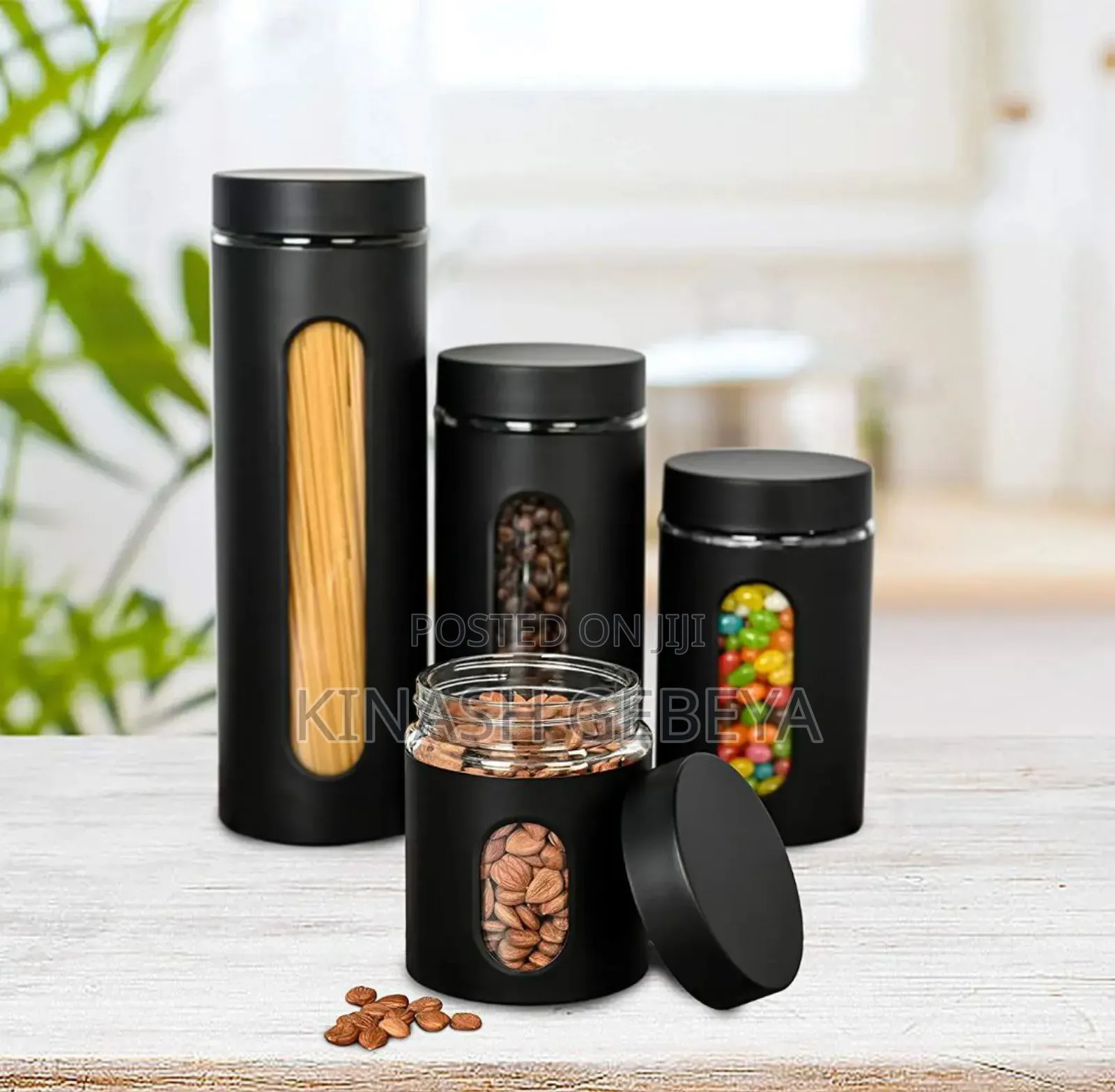 4pcs Pasta and Cereals Storage Jar Set