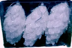 White Flocked Pinecone Christmas Ornaments