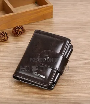 Photo - Men Letter Graphic Small Pu Wallet Coin Pocket Small Card Holder Tr