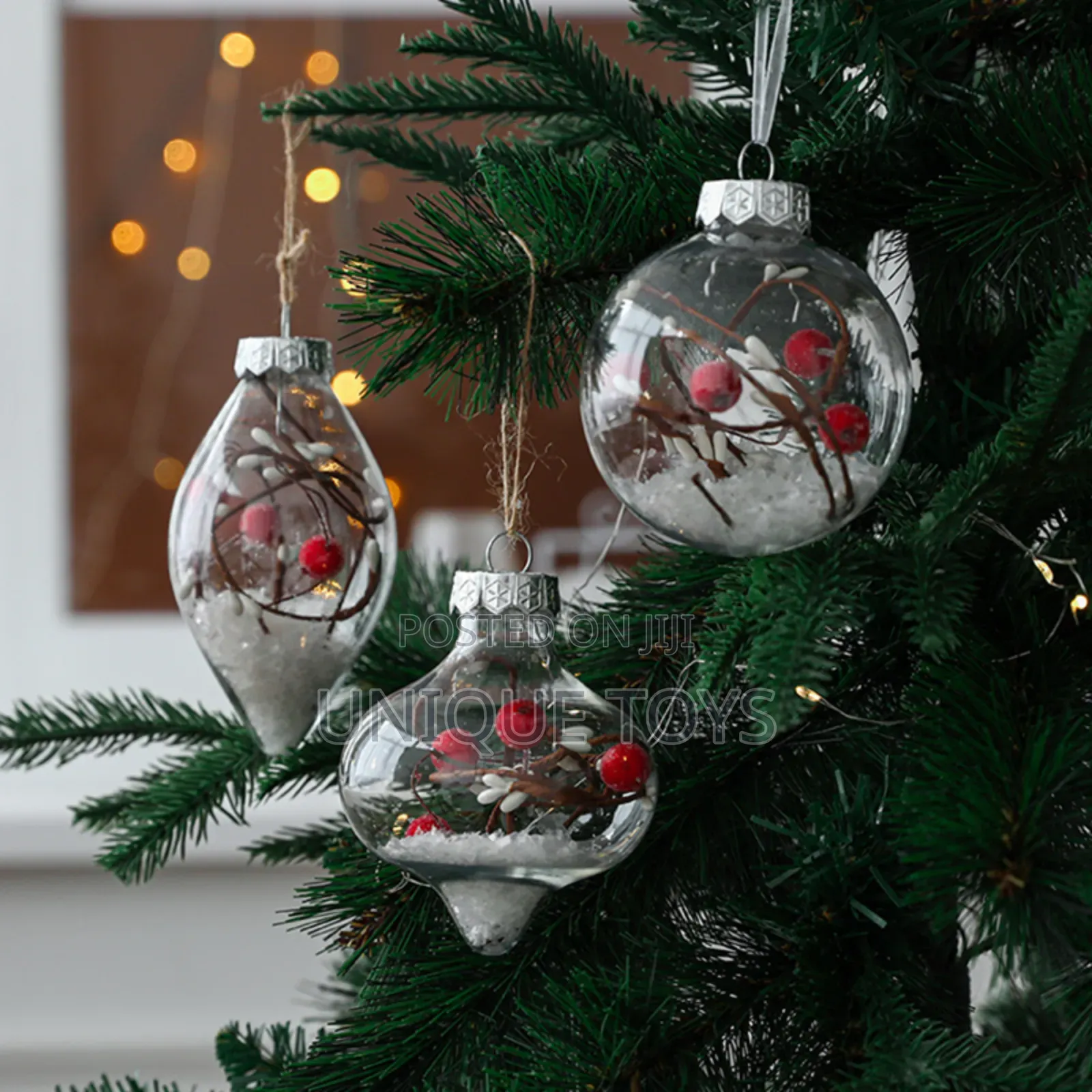  Unique Christmas Transparent Shatterproof Baubles 