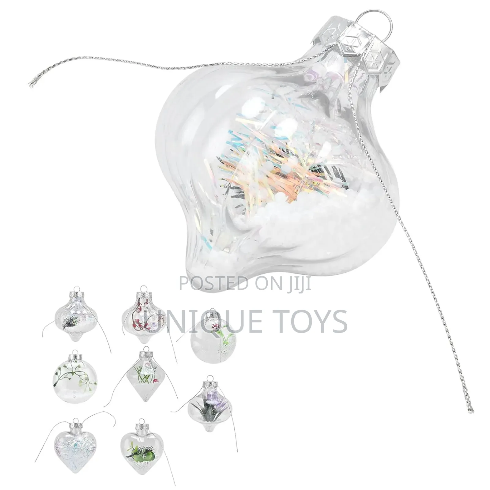  Unique Christmas Transparent Shatterproof Baubles 