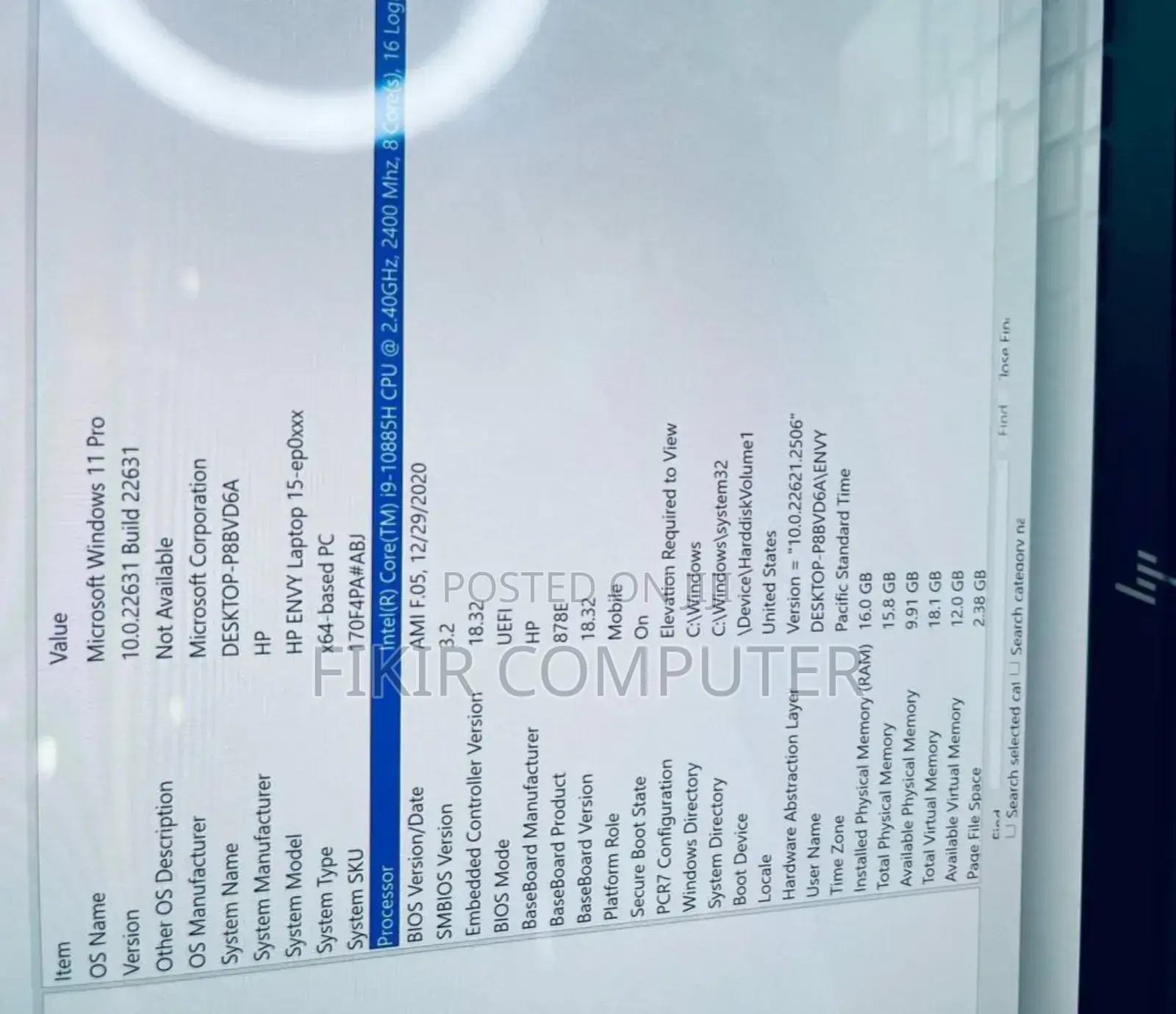 New Laptop HP Envy Ultrabook 6 16GB Intel Core I9 SSD 1T