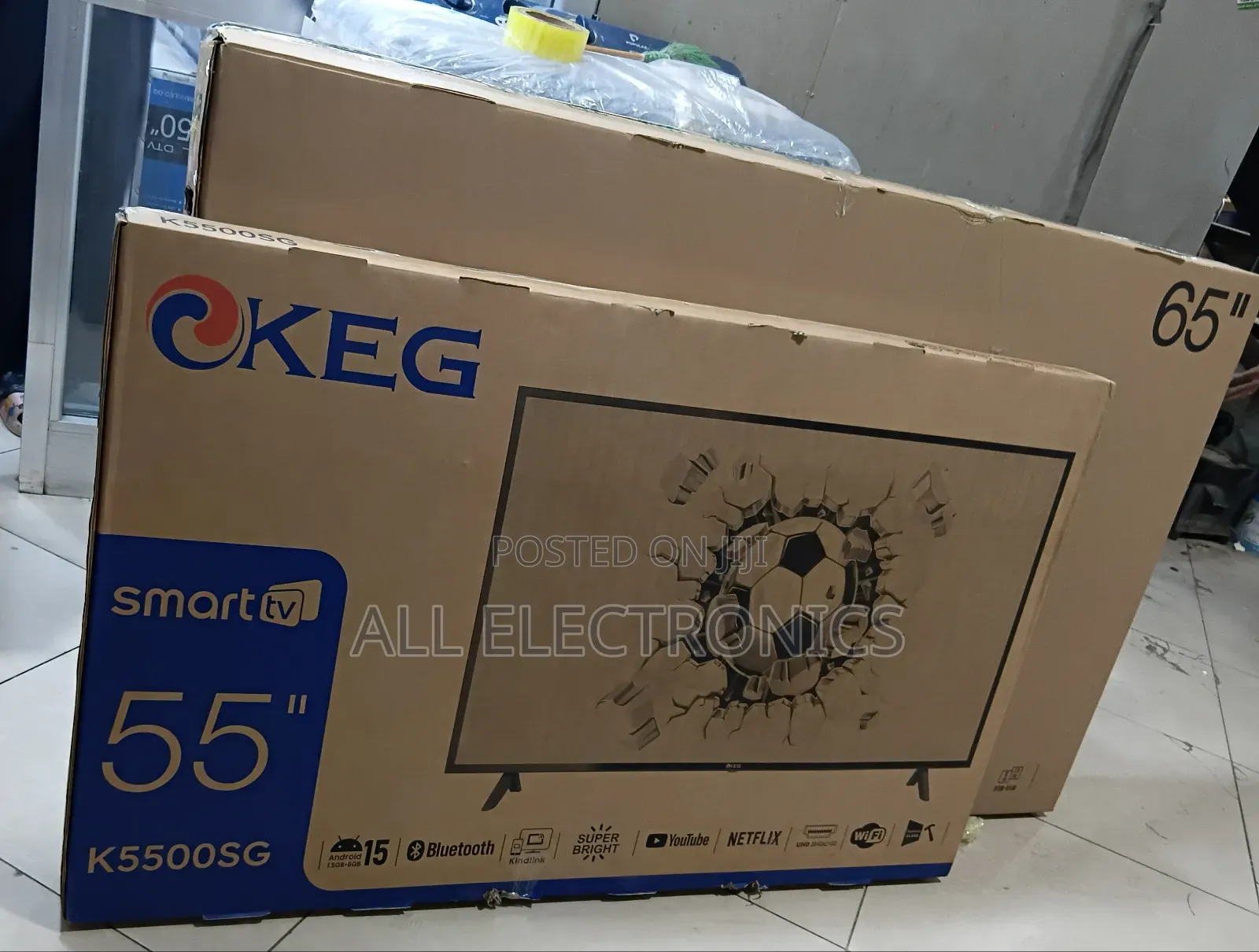 Keg Double Glass 55 Inch Tv