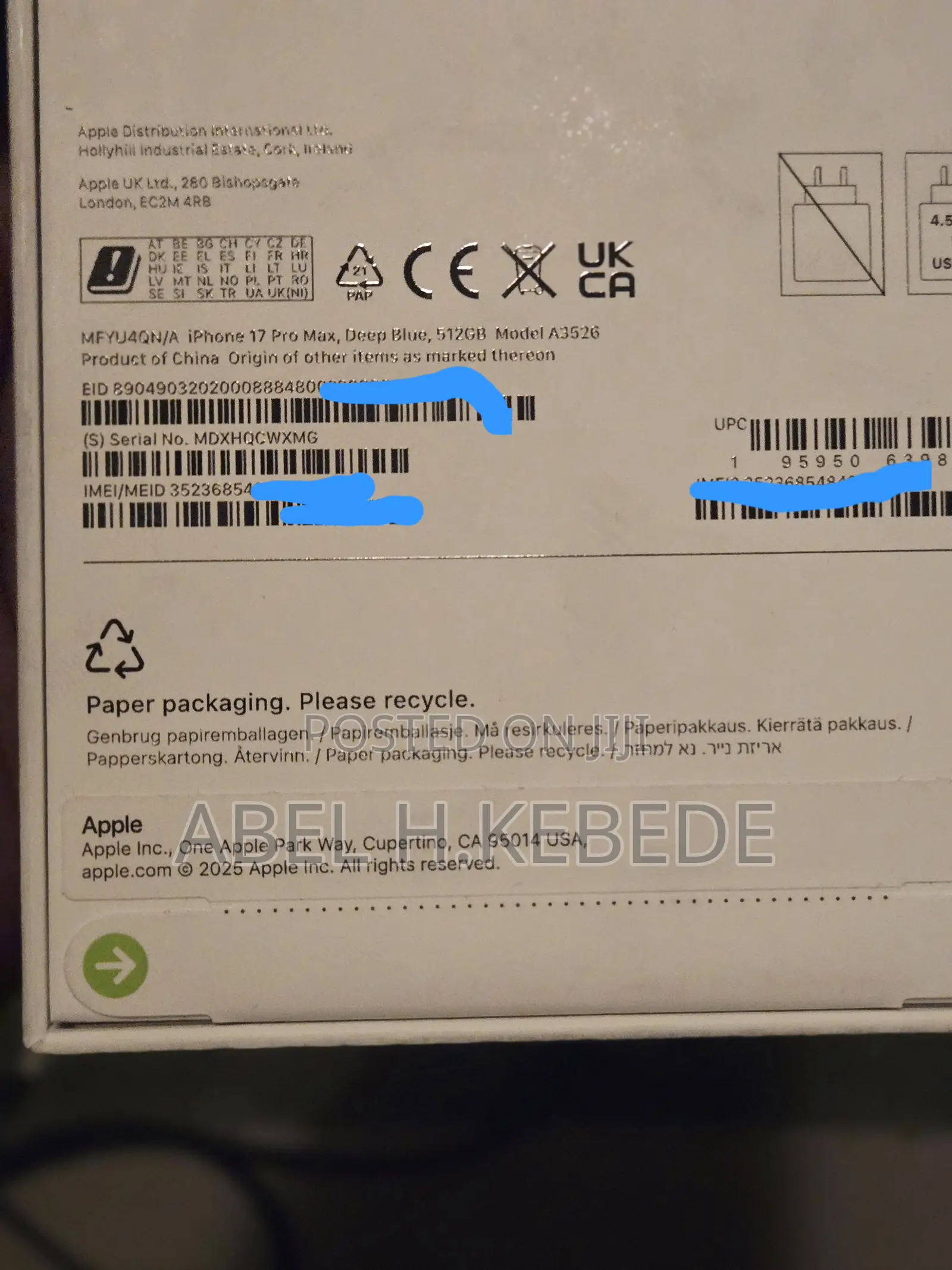 New Apple iPhone 17 Pro Max 512 GB Black